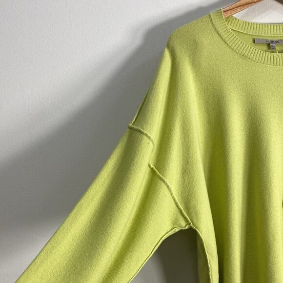 Hudson Crew Neck Sweater Wool Cashmere Lime Collection Women's XXL - Picture 5 of 12